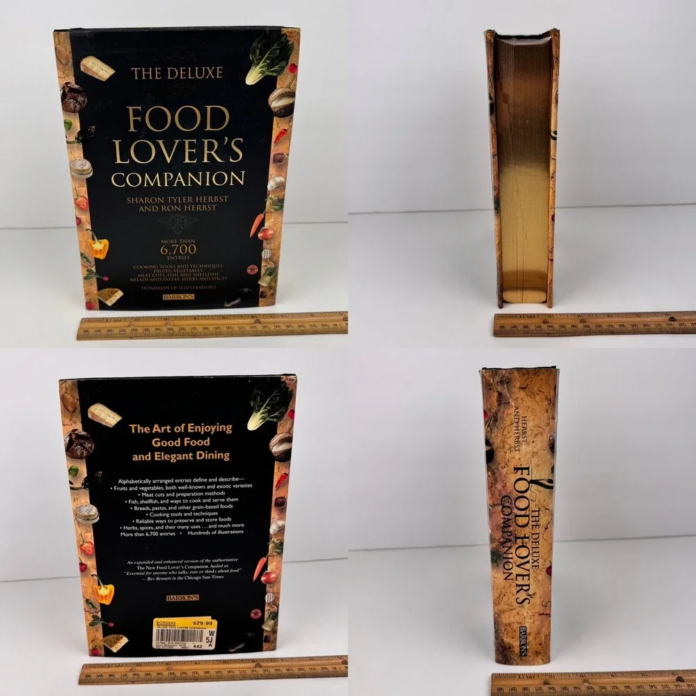 2009 Hardcover The Deluxe Food Lover's Companion‎ Technique Cooking Gold Accents